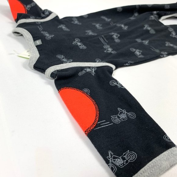 3/$25 Petit Lem Baby Footie Pajama One Piece Motorcycles 0-3M - Picture 5 of 5